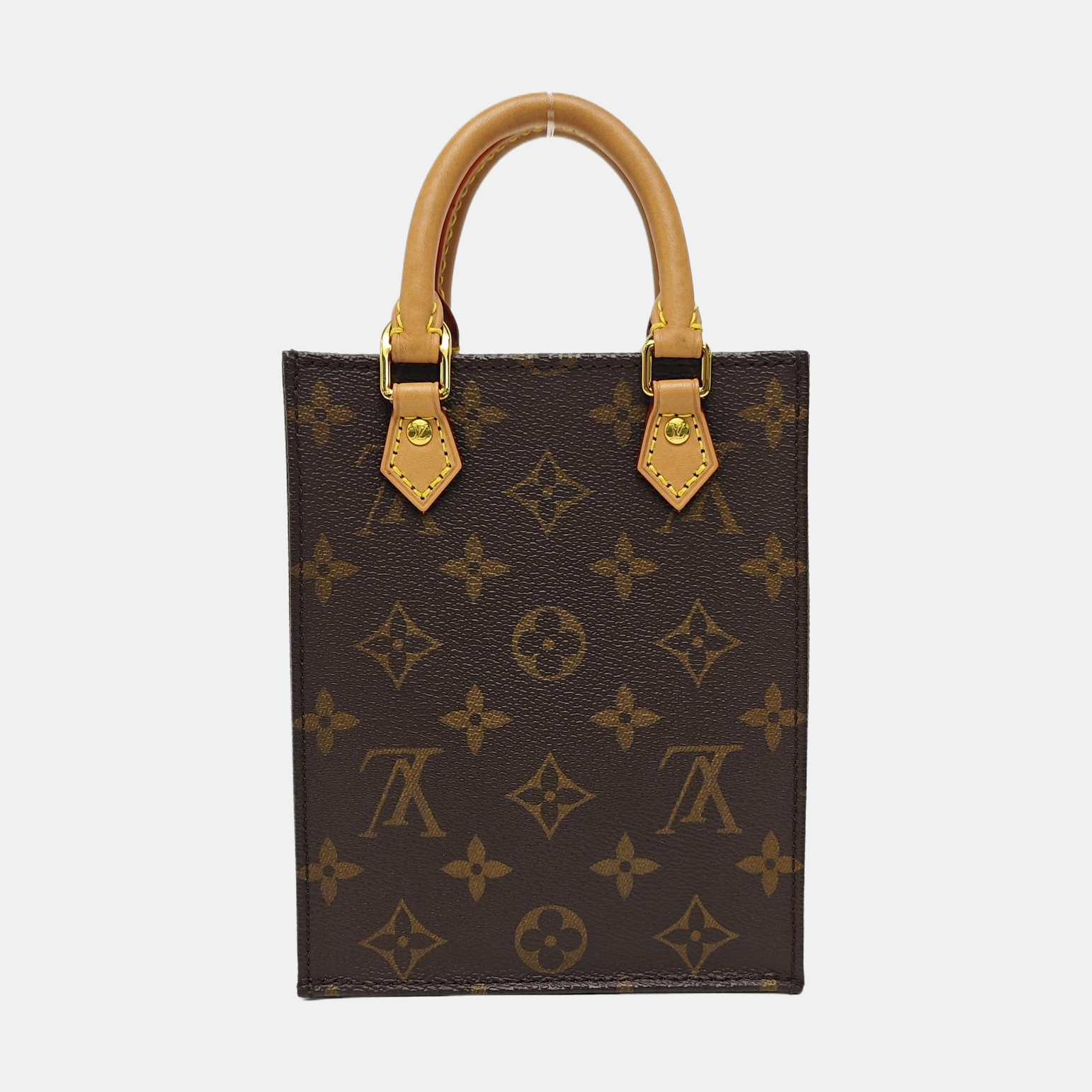 SAC PLAT Mini Monogram Coated Canvas Brown