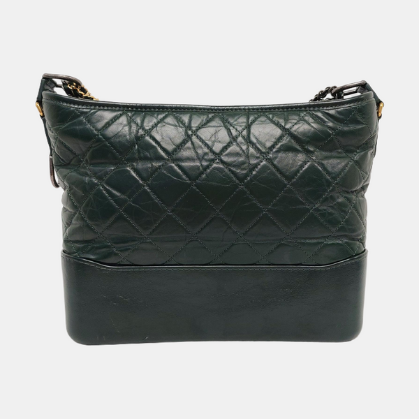GABRIELLE Medium Quilted Calfskin Green