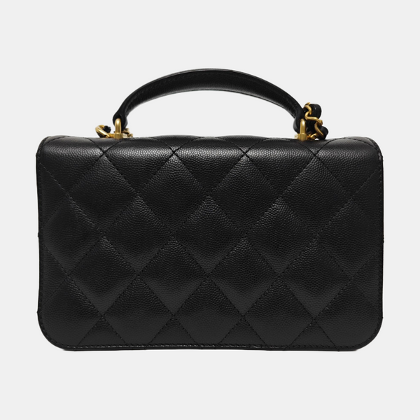 Quilted Grained Calfskin Mini Black