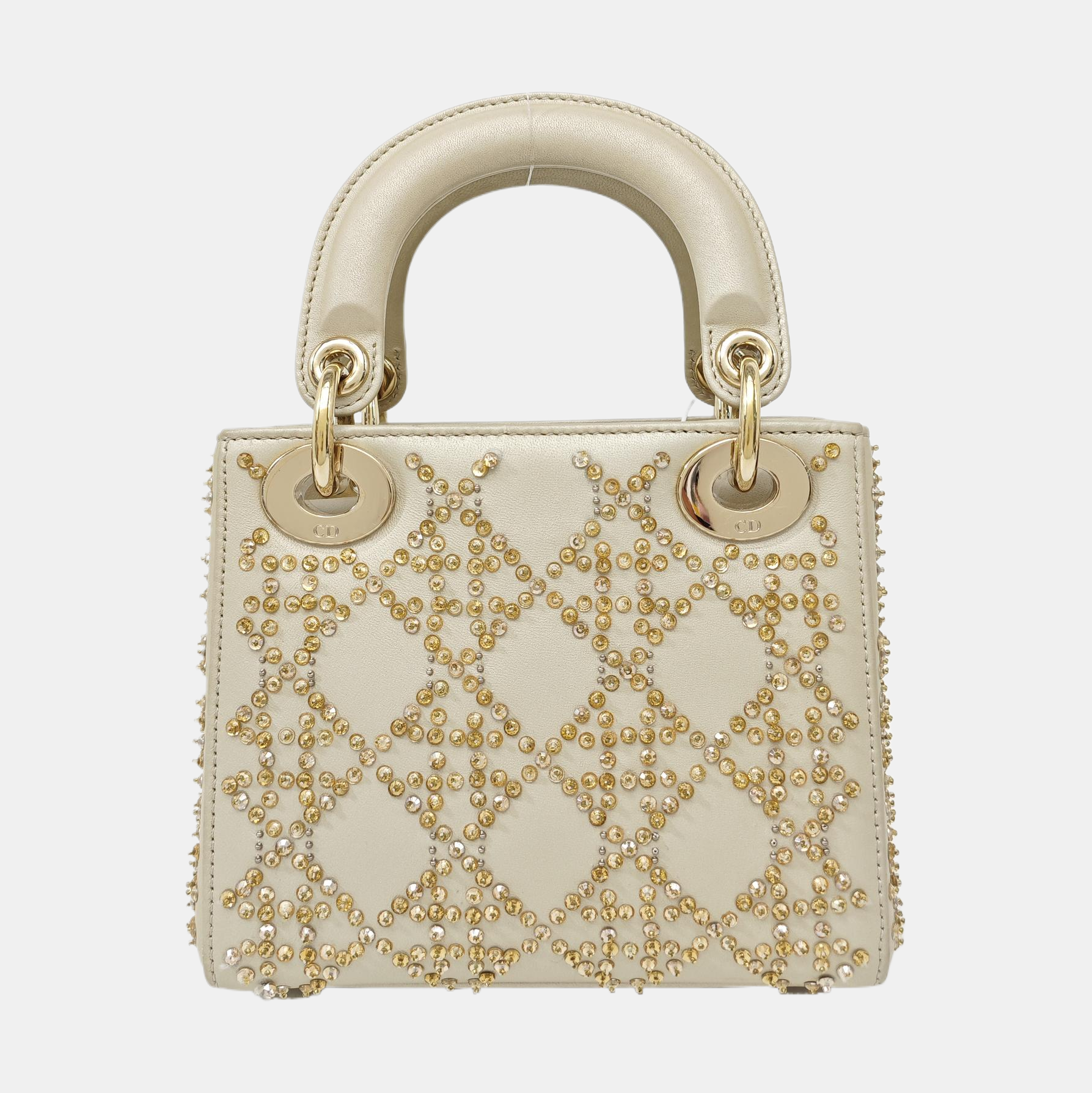 Lady Dior Mini Quilted Lambskin Beige