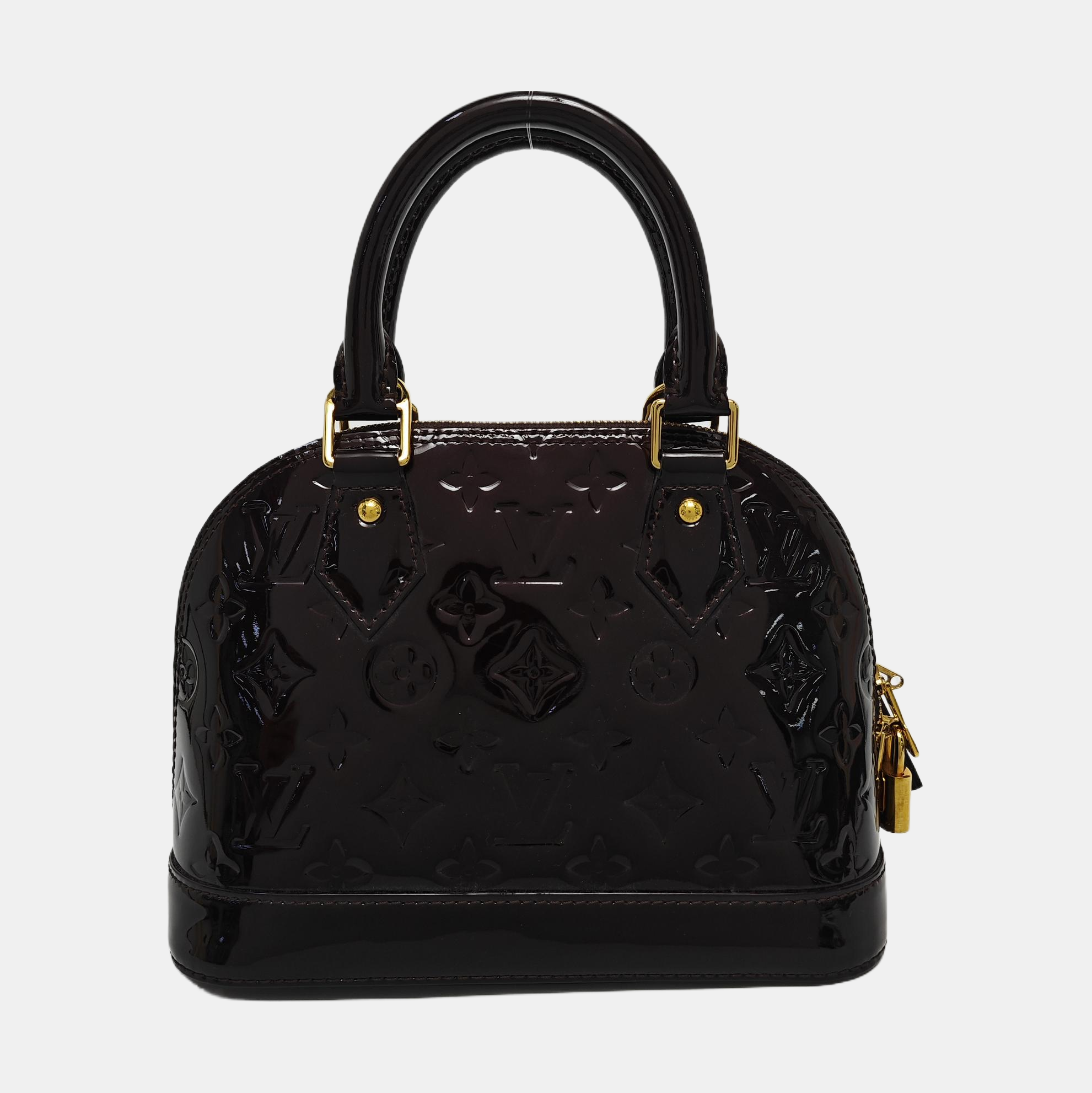 ALMA BB Monogram Patent Leather Brown