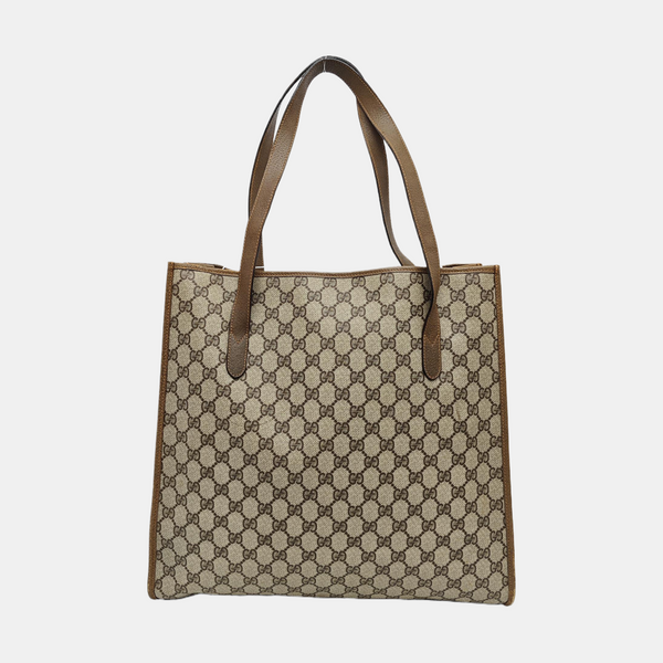 Monogram Coated Canvas Tote Bag Beige