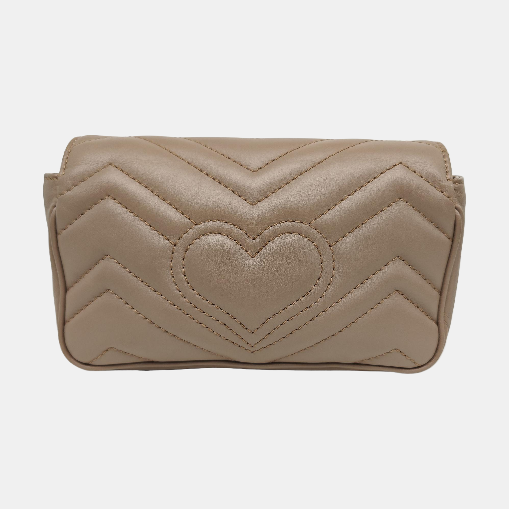 GG Marmont Mini Quilted Calfskin Beige