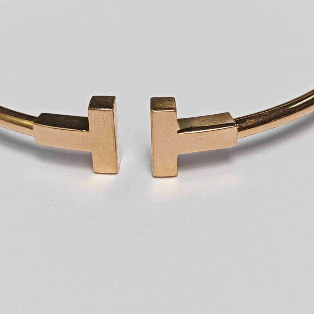Tiffany T 18k Rose Gold Bangle