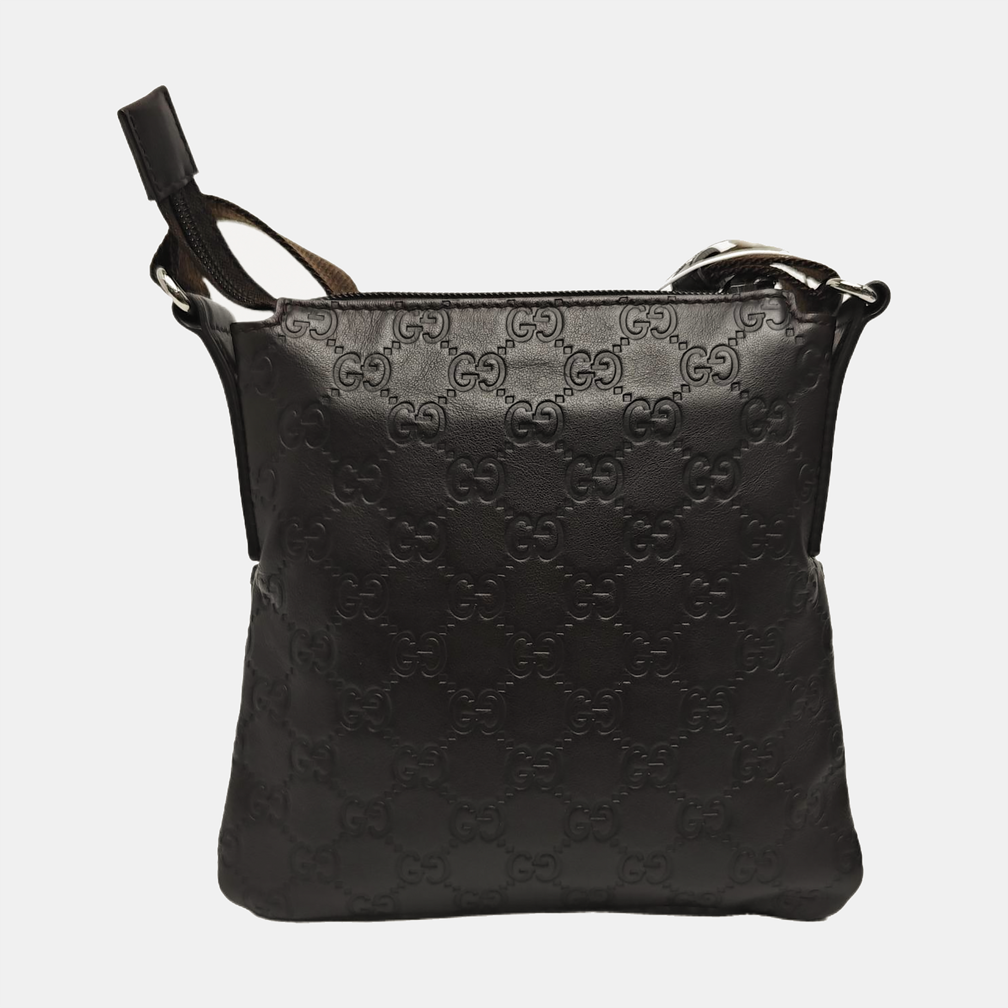 Monogram Calfskin Crossbody Bag Brown