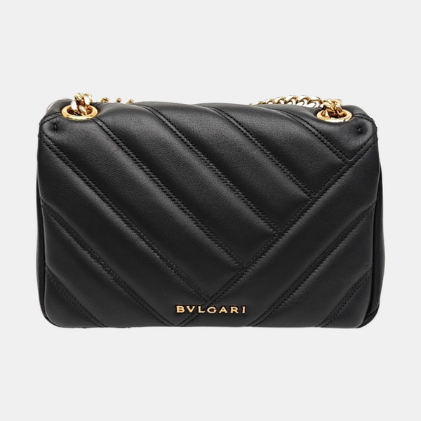 SERPENTI CABOCHON Small Quilted Lambskin Black