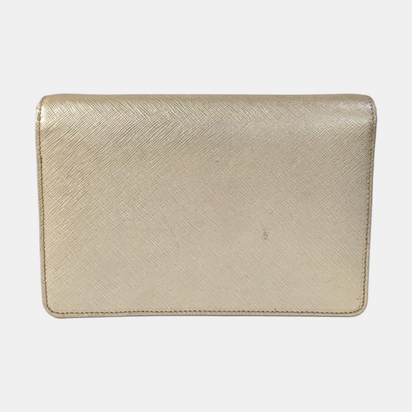 Saffiano Calfskin Shoulder Bag Gold