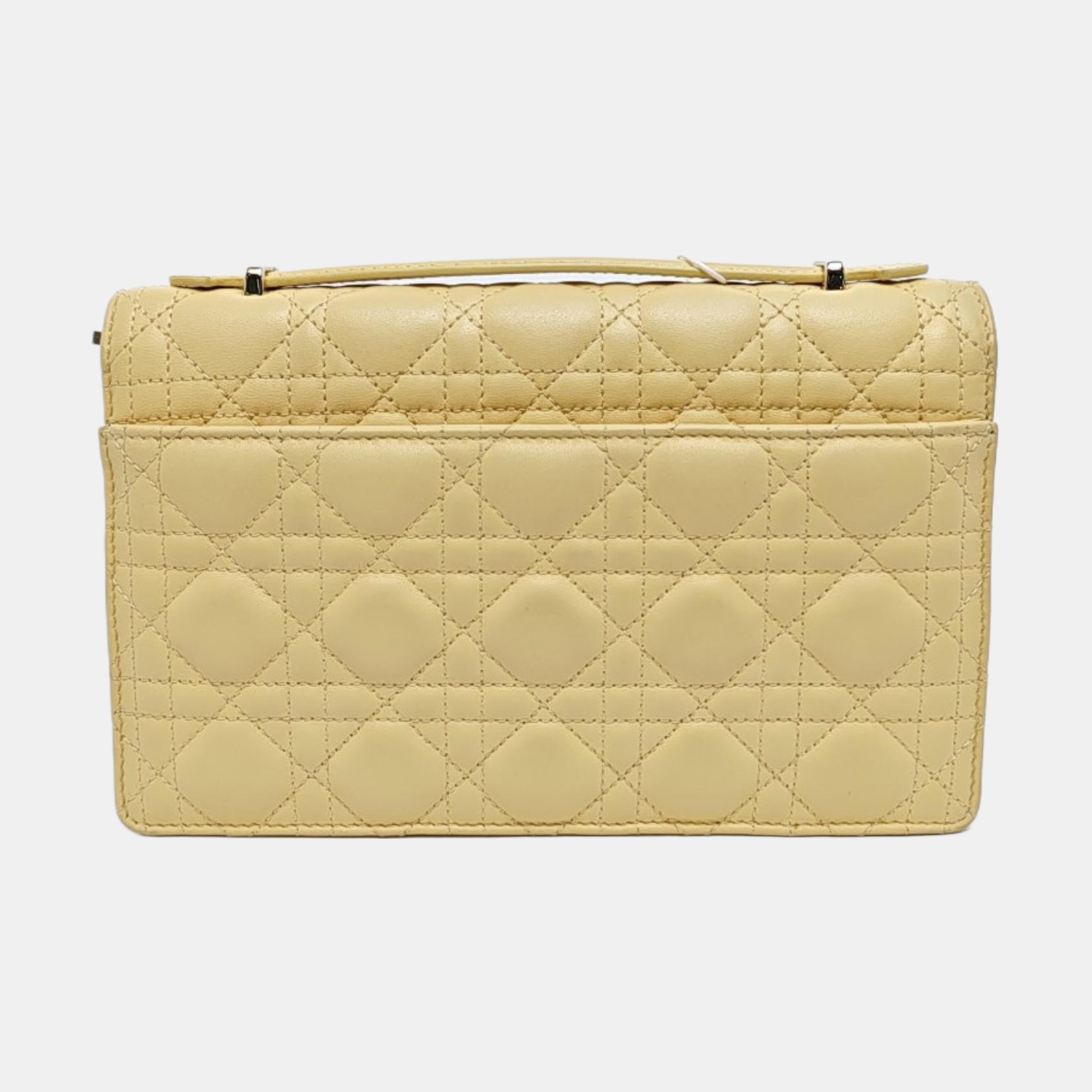Authenticated pre-owned  Lady Dior Quilted Lambskin Yellow - Shoulder Bag at Looply