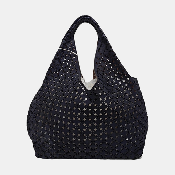 Calfskin Top Handle Bag Blue