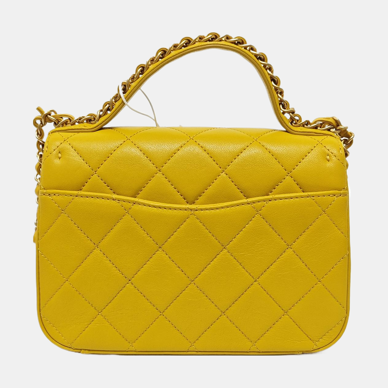 CHAIN INFINITY TOP HANDLE Quilted Lambskin Yellow