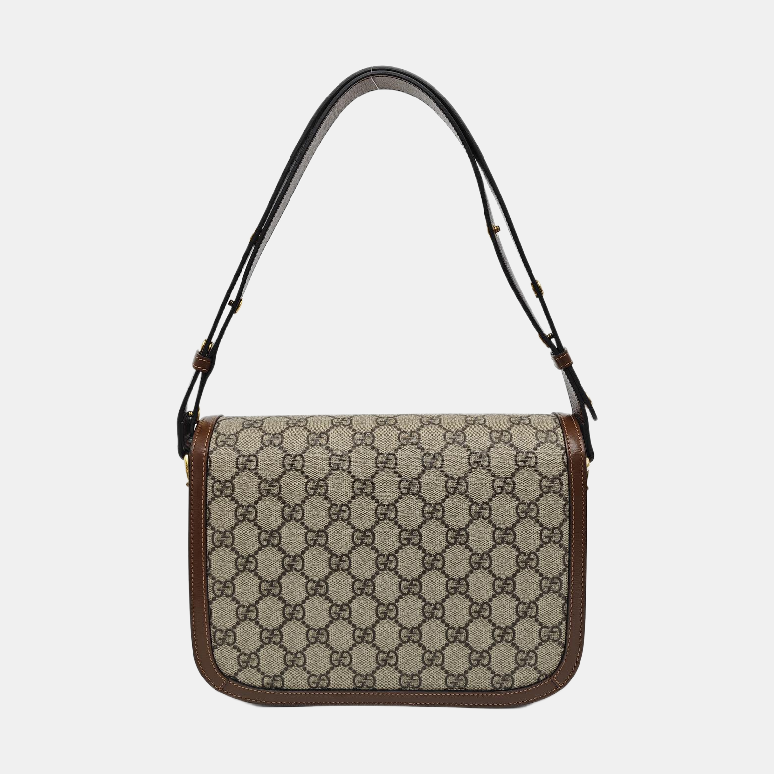 Horsebit 1955 Medium Monogram Coated Canvas Beige