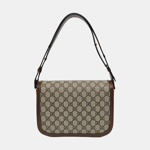 Horsebit 1955 Medium Monogram Coated Canvas Beige