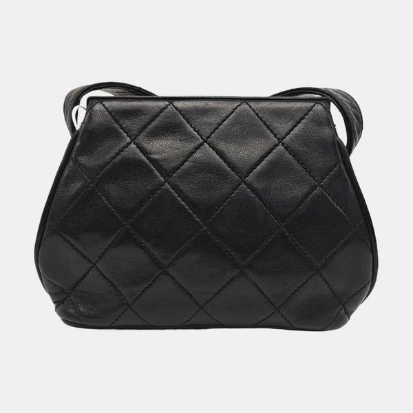 Quilted Lambskin Shoulder Bag Black
