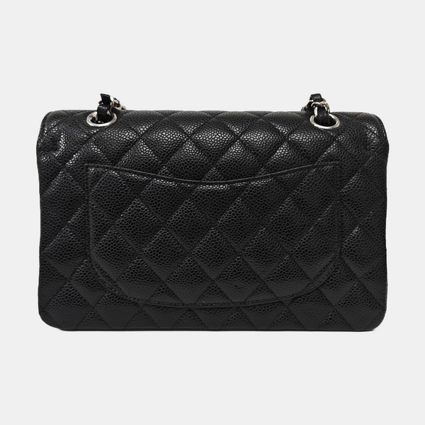 CLASSIC FLAP Small Quilted Grained Calfskin Black