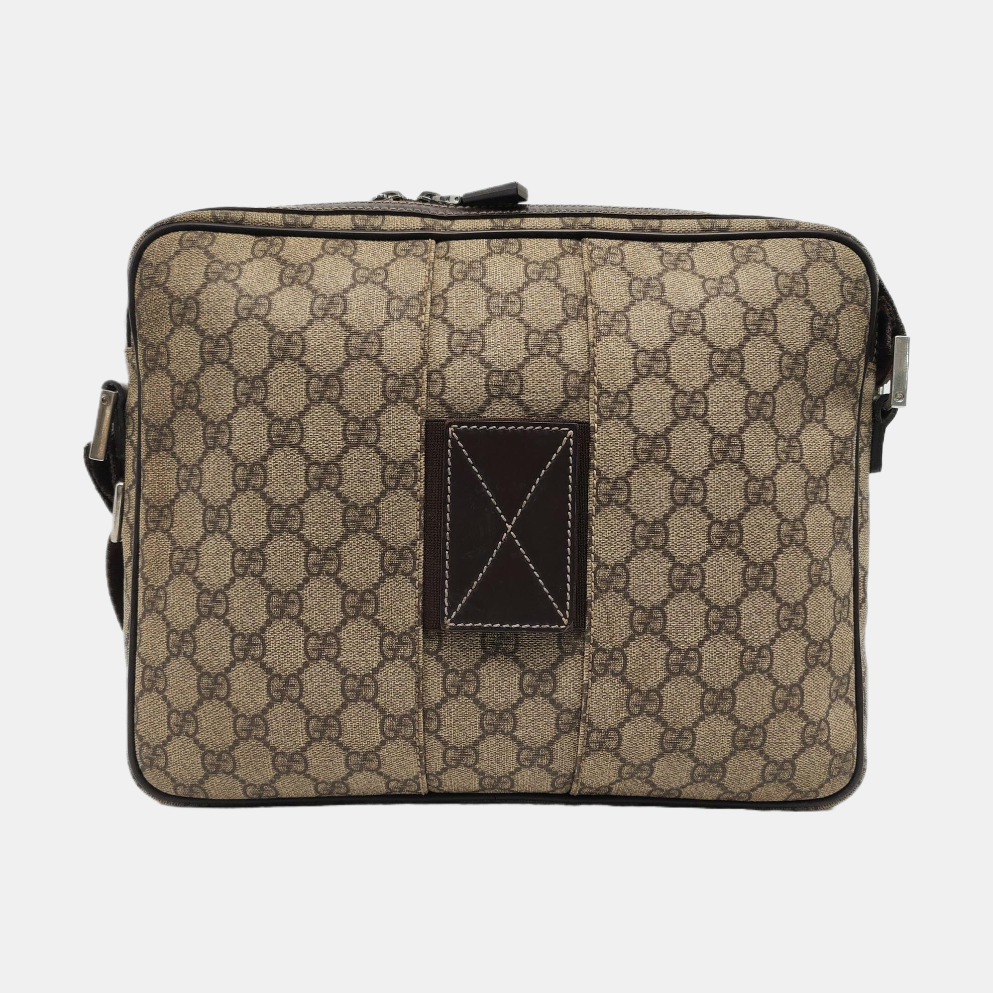 Monogram Coated Canvas Crossbody Bag Beige