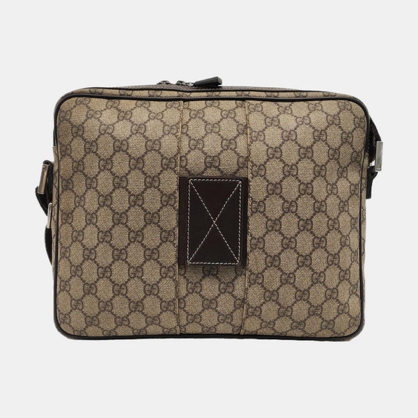 Monogram Coated Canvas Crossbody Bag Beige