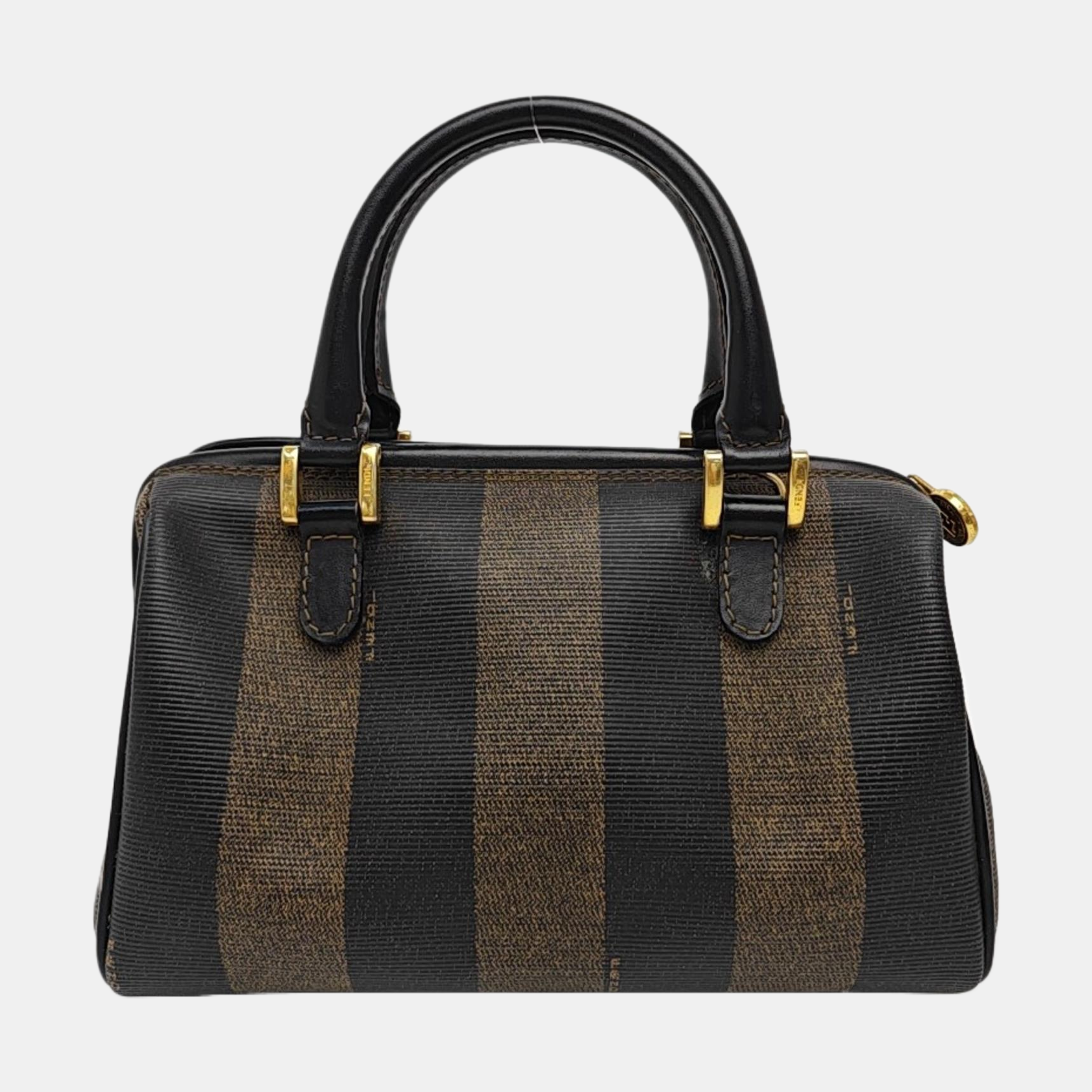 Coated Canvas Shoulder Bag Brown