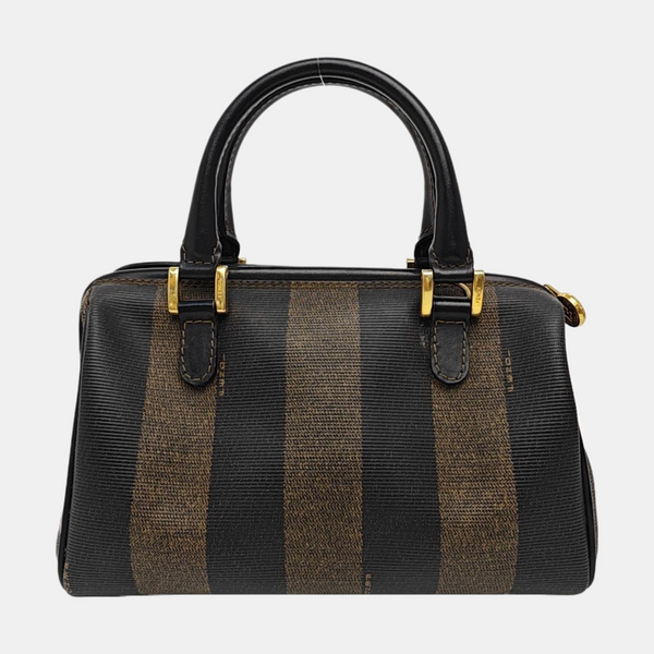 Coated Canvas Shoulder Bag Brown