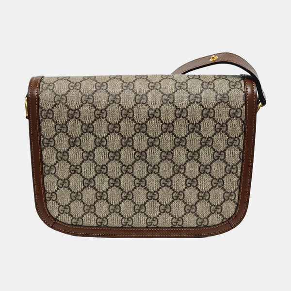 Horsebit 1955 Medium Monogram Coated Canvas Beige