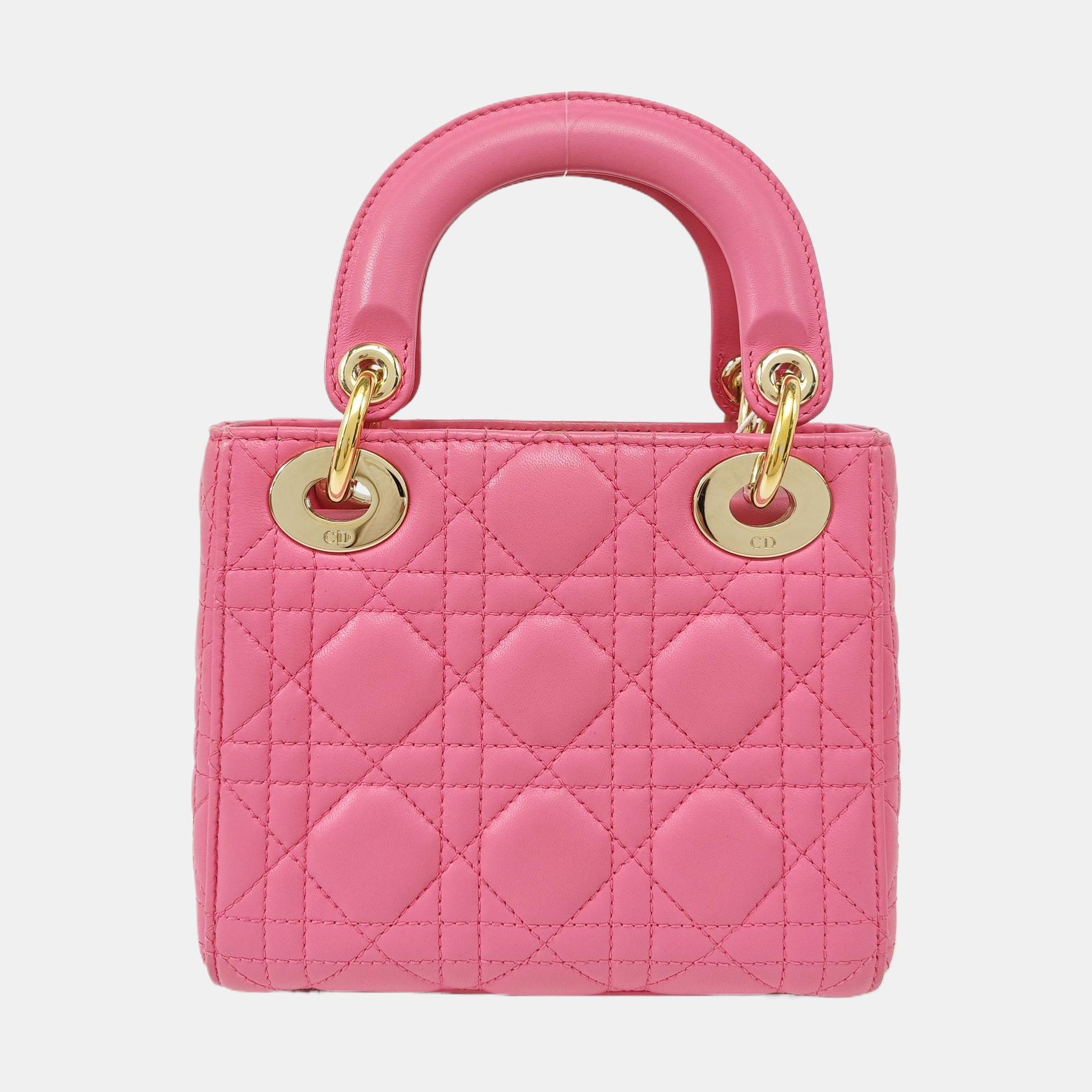 Lady Dior Mini Cannage Lambskin Red