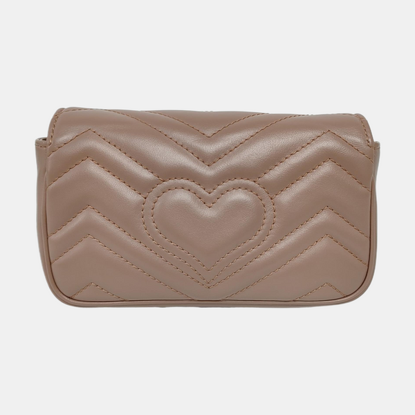 GG Marmont Mini Quilted Calfskin Beige