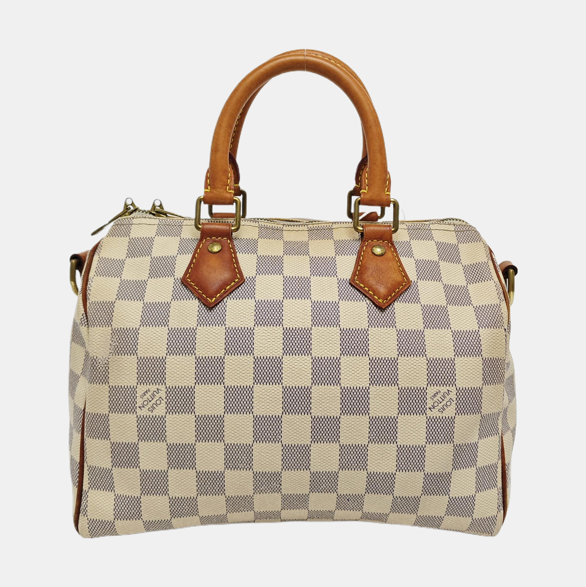 SPEEDY 25 Damier Azur Coated Canvas White