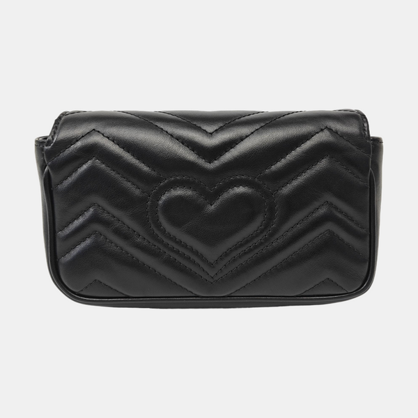 GG Marmont Mini Quilted Calfskin Black