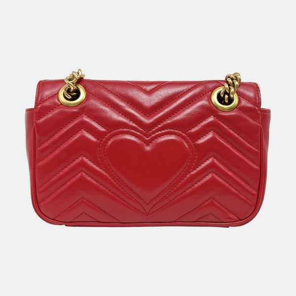GG Marmont Small Quilted Calfskin Red