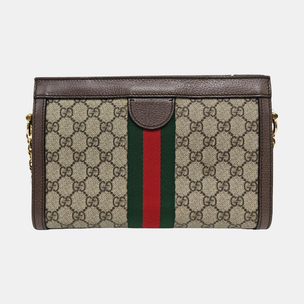 Ophidia Small Monogram Coated Canvas Beige