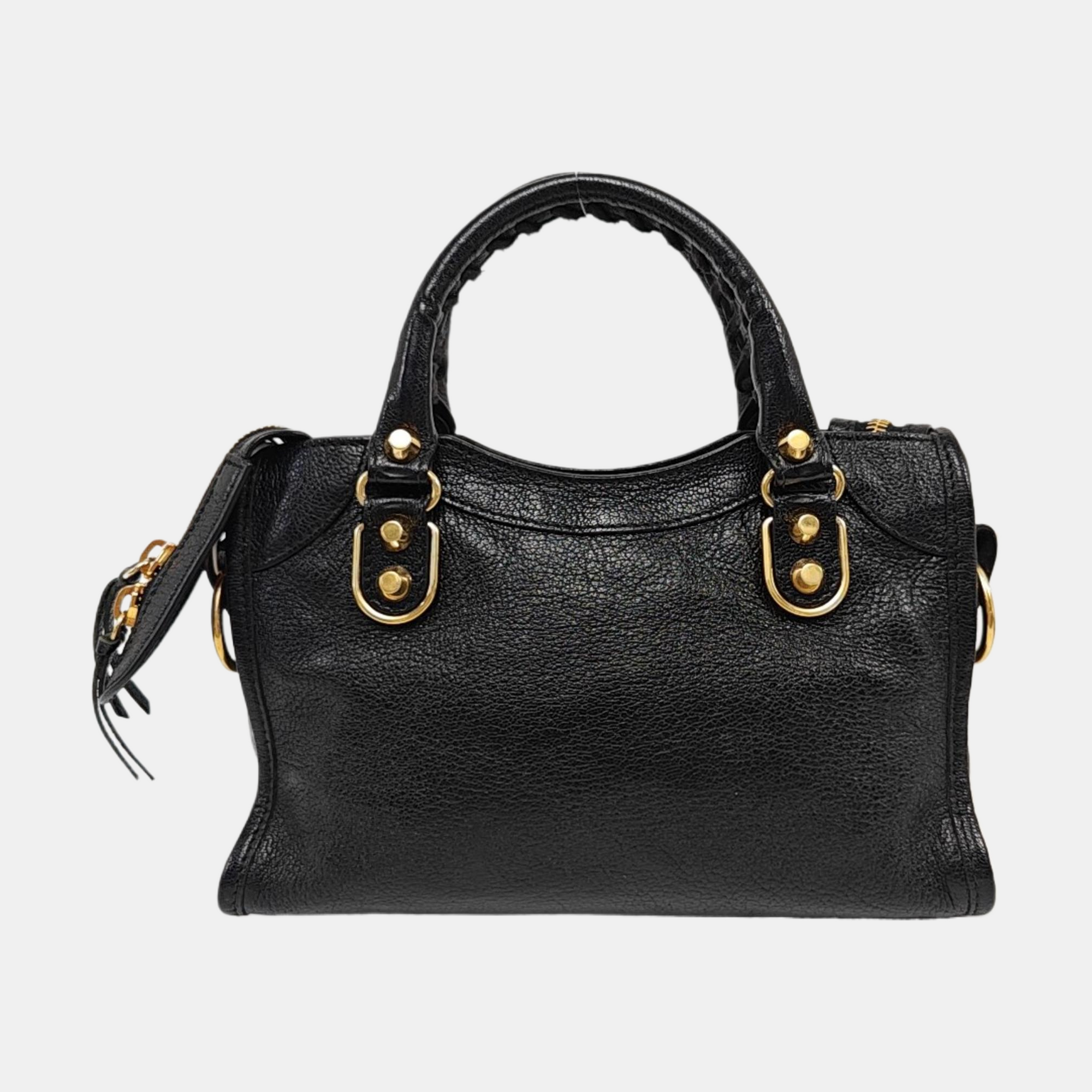 Classic Metallic Edge City Mini Lambskin Black