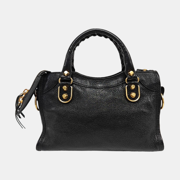 Classic Metallic Edge City Mini Lambskin Black