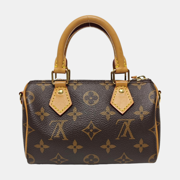 SPEEDY Nano Monogram Coated Canvas Brown