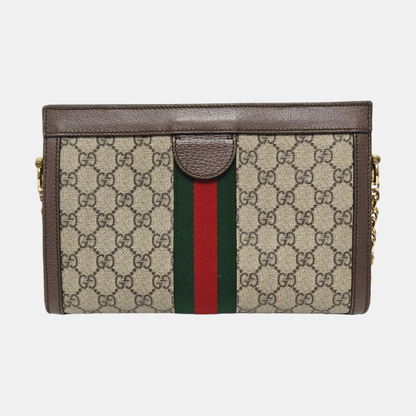 Ophidia Small Monogram Coated Canvas Beige