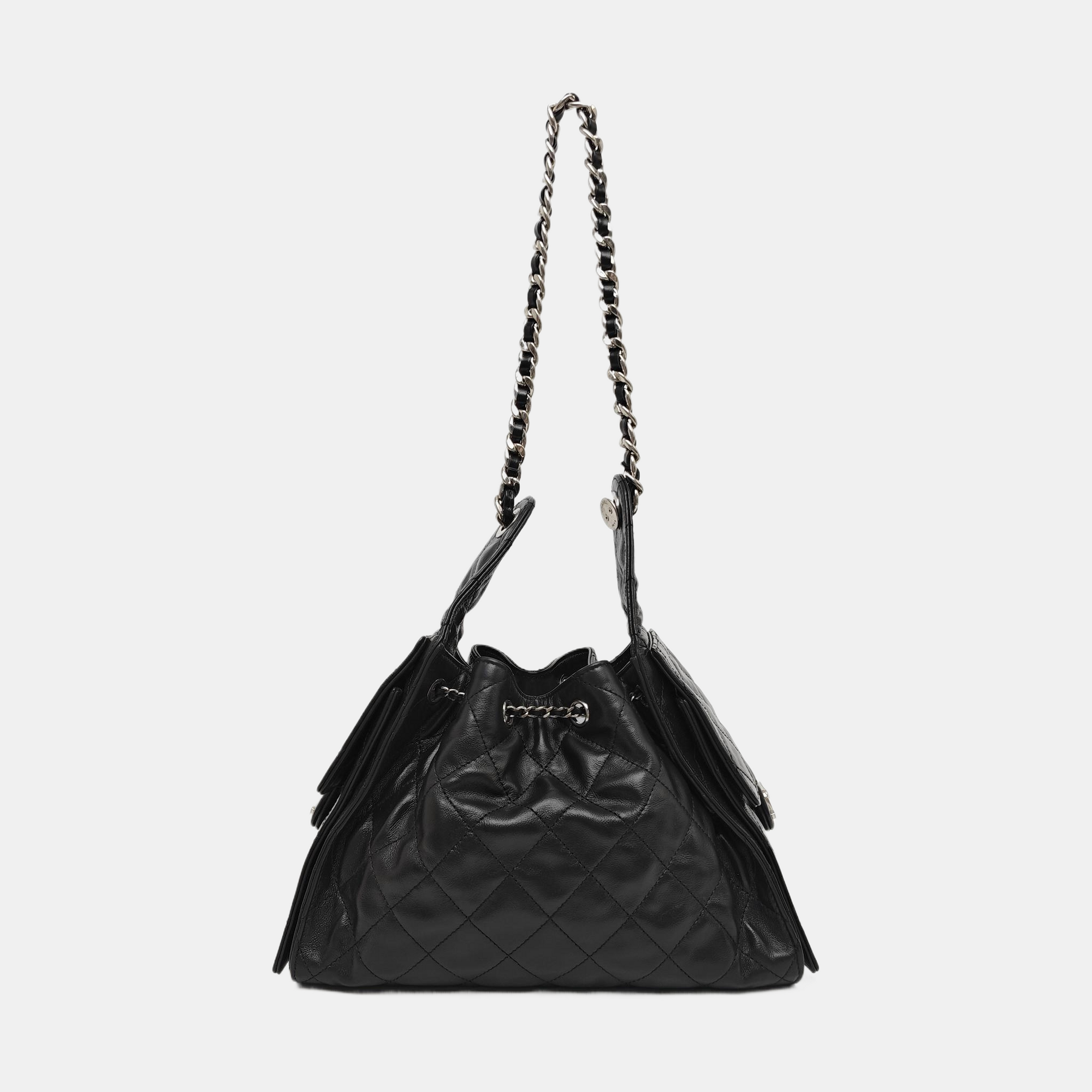 CHANEL 25 Small Quilted Calfskin Black
