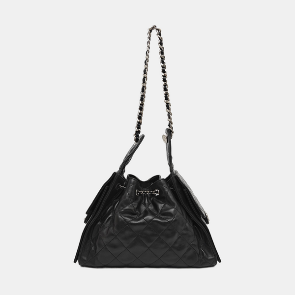 CHANEL 25 Small Quilted Calfskin Black