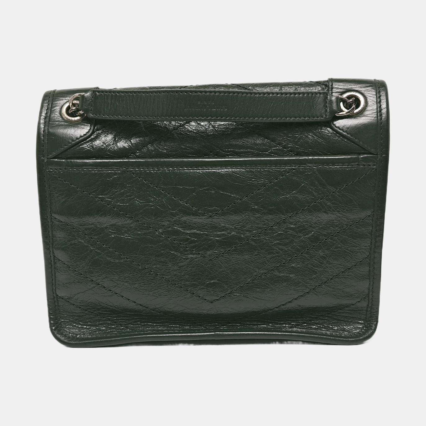 NIKI Small Chevron Calfskin Green