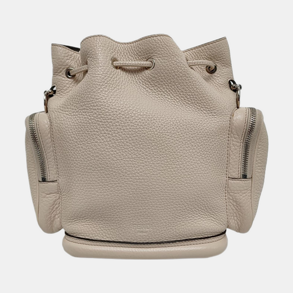 Authenticated pre-owned  Mon Tresor Calfskin Beige - Bucket Bag at Looply