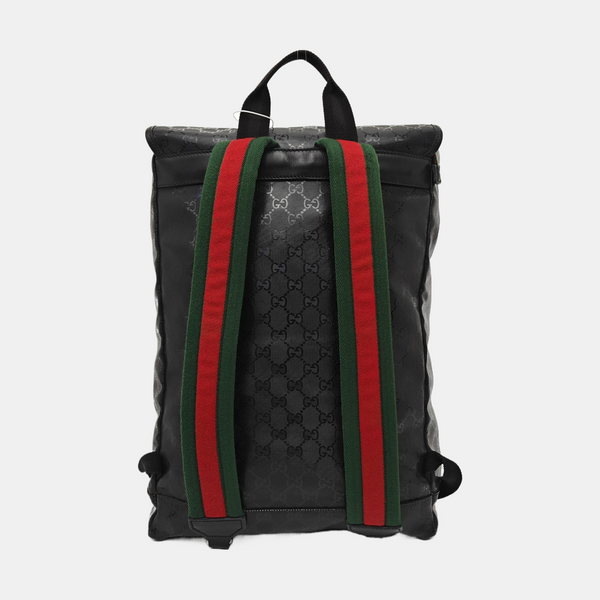 Monogram Coated Canvas Backpack Black
