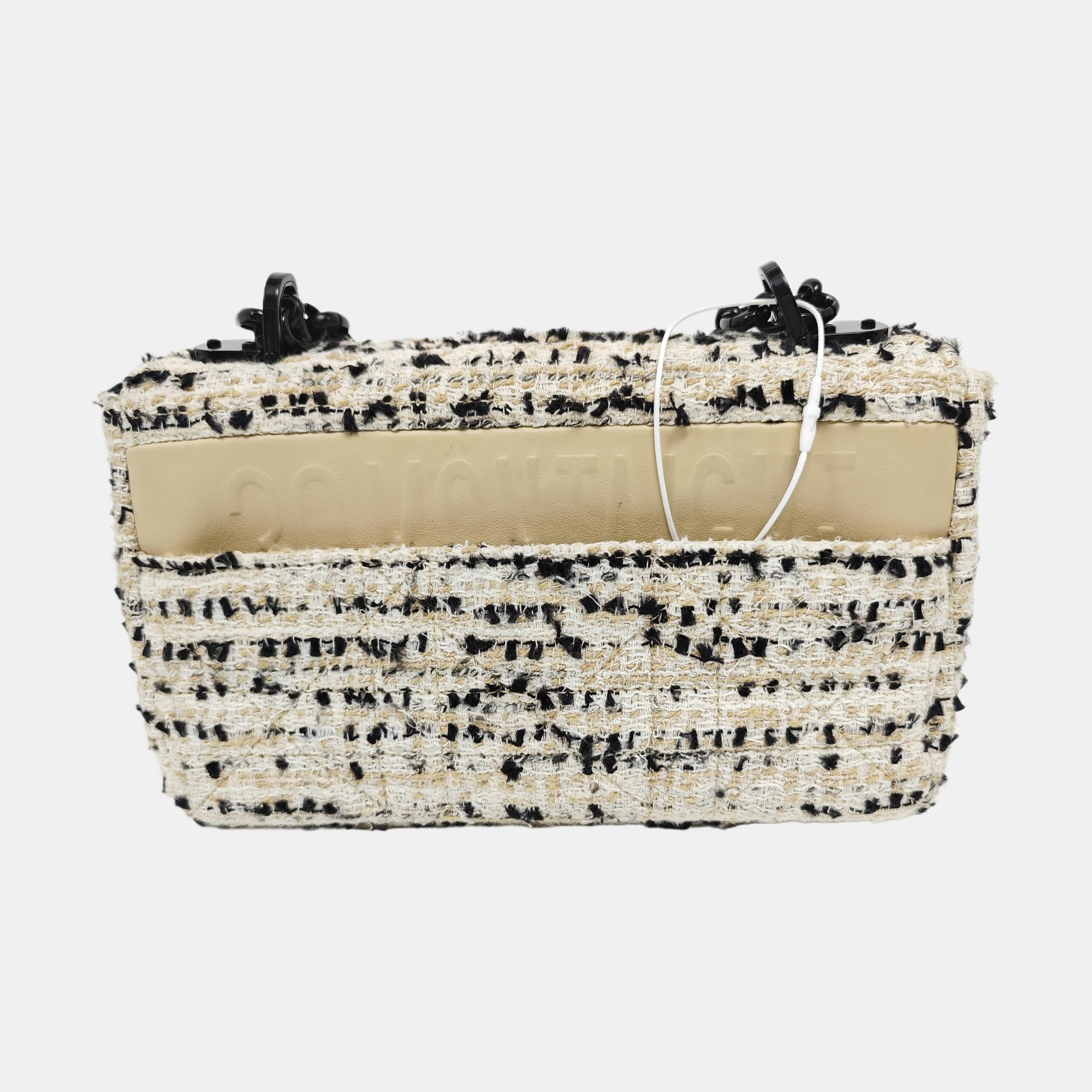 Dior Caro Small Cannage Wool White