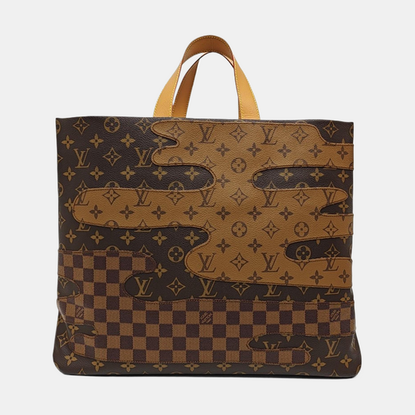 SHOPPER MM Damier Ebene Coated Canvas Brown