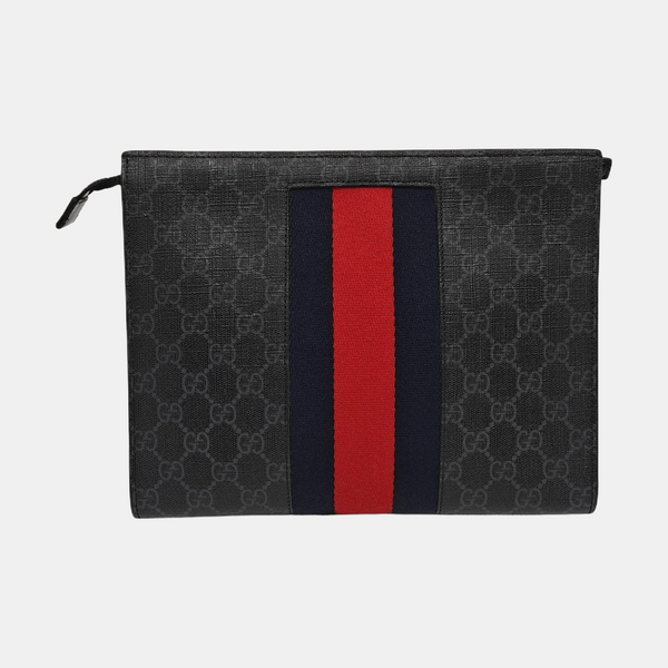 GG Supreme Monogram Coated Canvas Gray