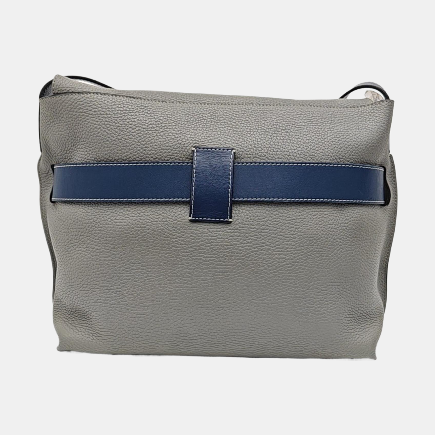 Calfskin Shoulder Bag Gray
