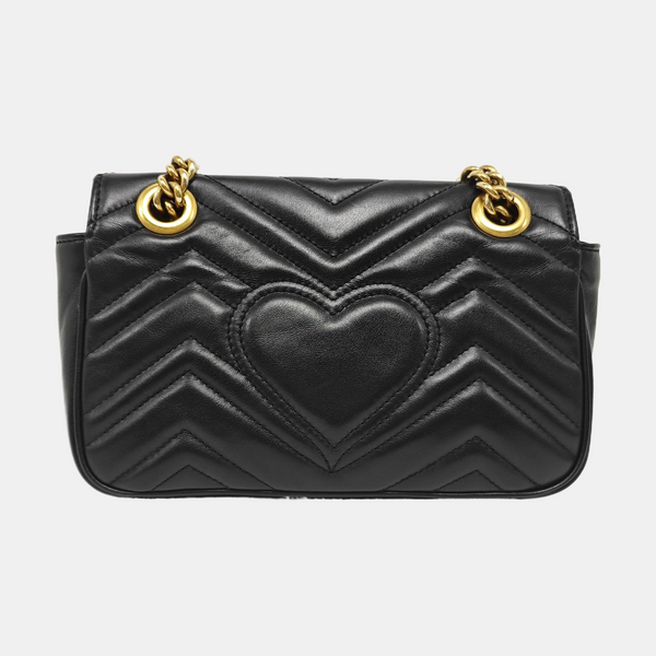 GG Marmont Small Quilted Calfskin Black