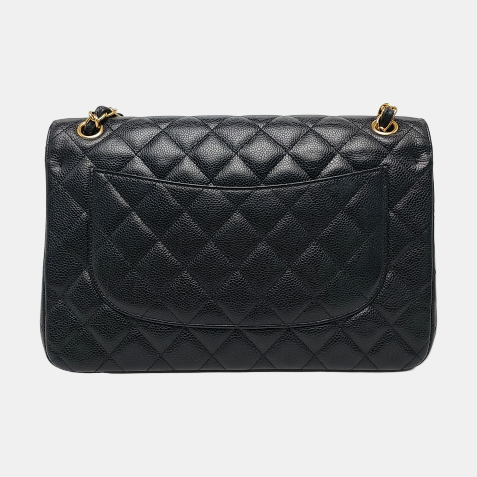 CLASSIC FLAP Jumbo Quilted Grained Calfskin Black