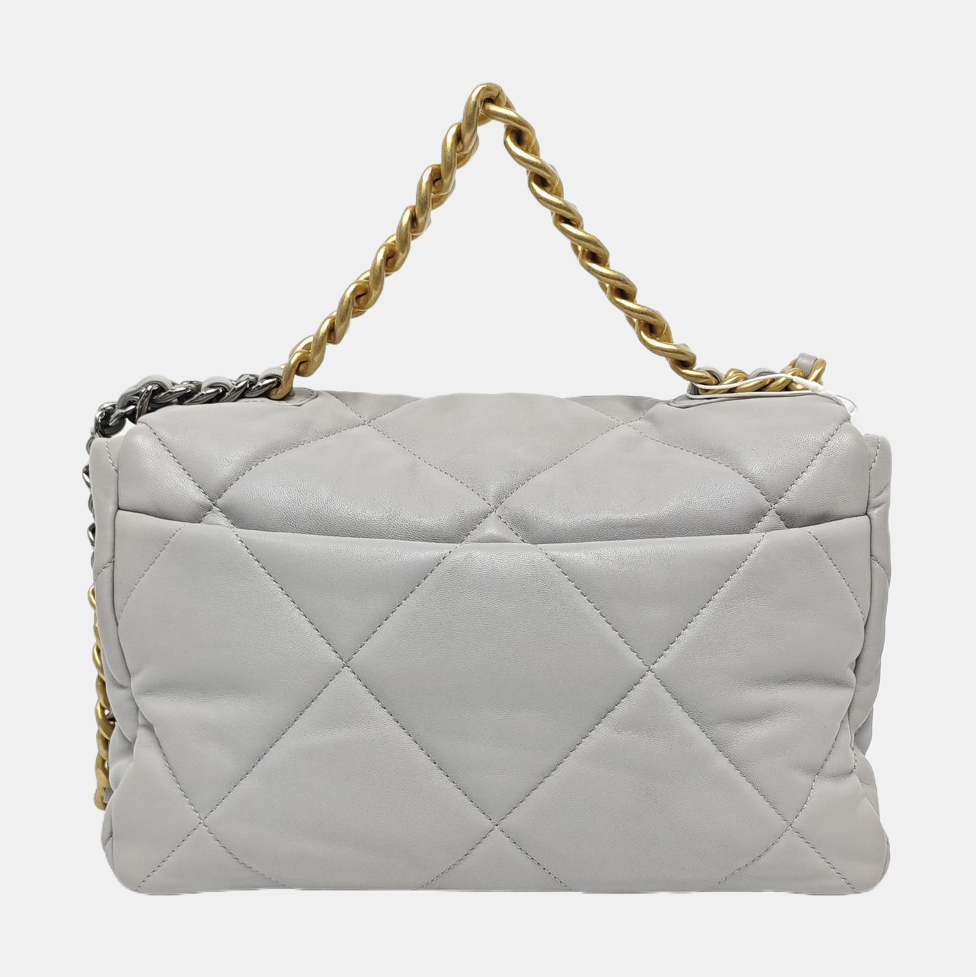 CHANEL 19 Large Quilted Lambskin Gray