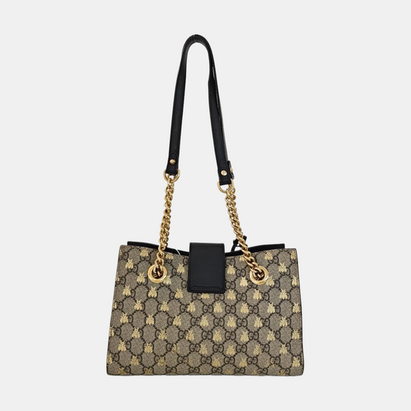 Padlock Small Monogram Coated Canvas Beige