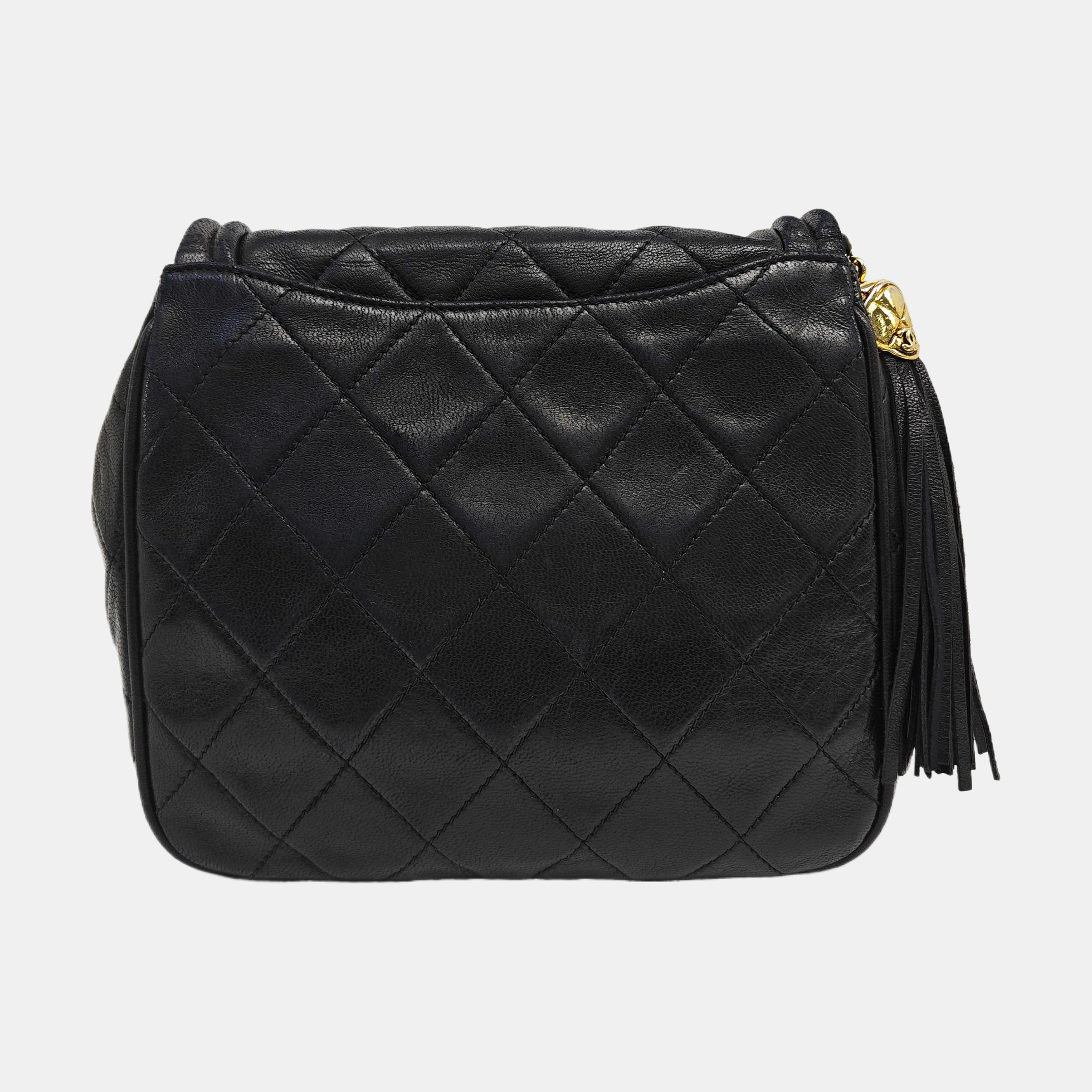 Quilted Calfskin Shoulder Bag Black