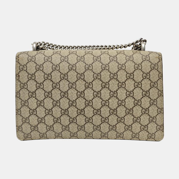 Dionysus Small Monogram Coated Canvas Beige