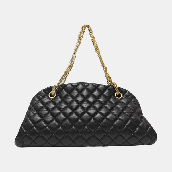 JUST MADEMOISELLE Medium Quilted Calfskin Black