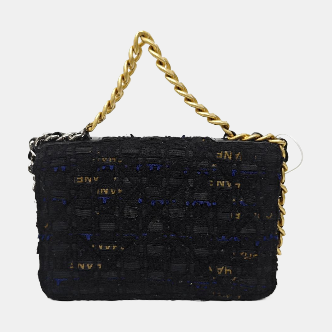 CHANEL 19 WOC Quilted Wool Black